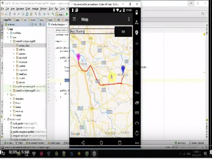 Video demo "Ứng Dụng Android cảnh báo địa điểm trên google map"